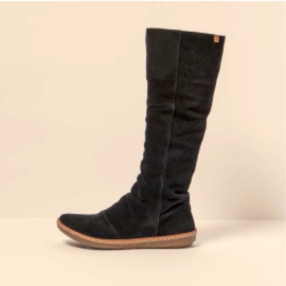 El Naturalista, Black Silk Suede zip boots, rubber sole in 5.5, 6